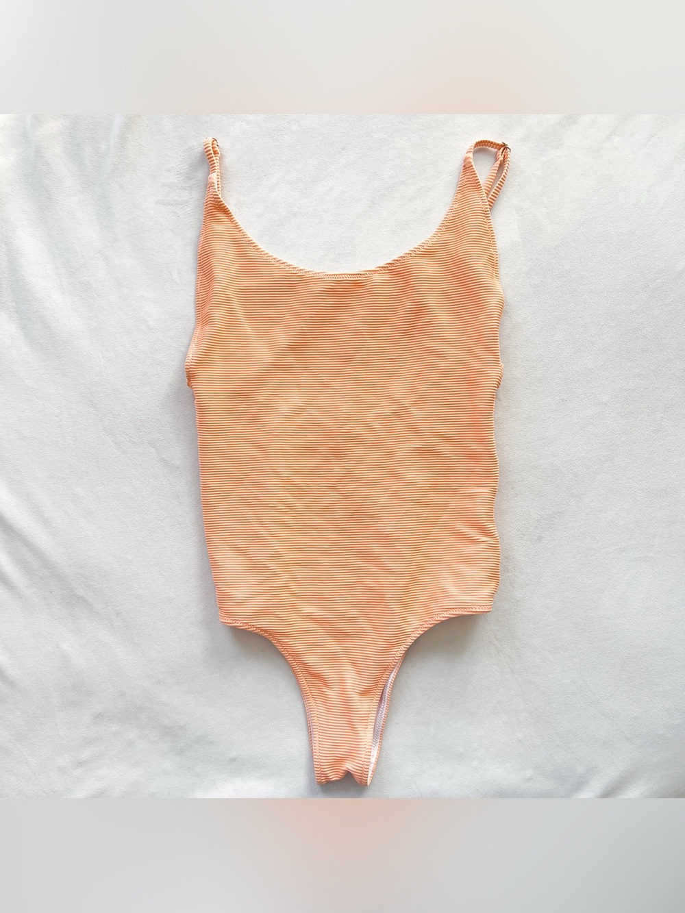 Rhythm. Peach Ribbed Scoop One-Piece Swimsuit